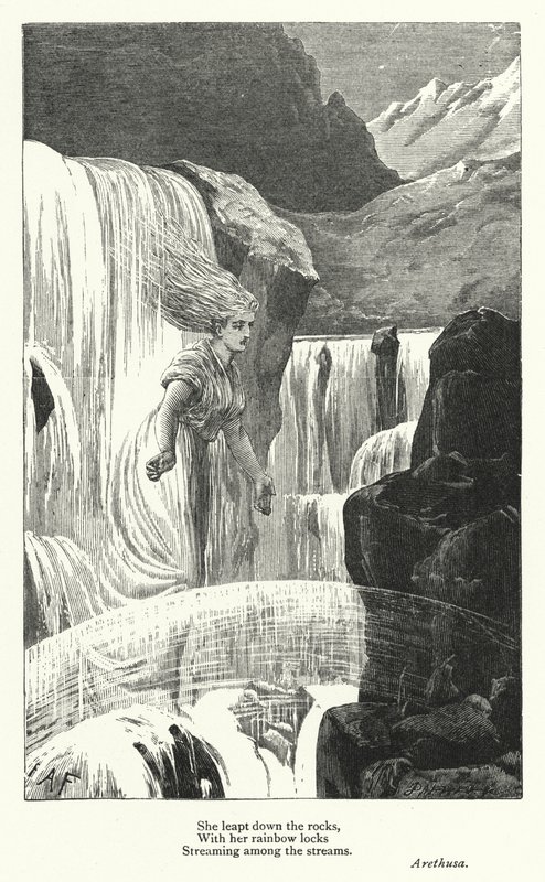 Percy Bysshe Shelley: Illustration til Arethusa (kobberstik) af English School