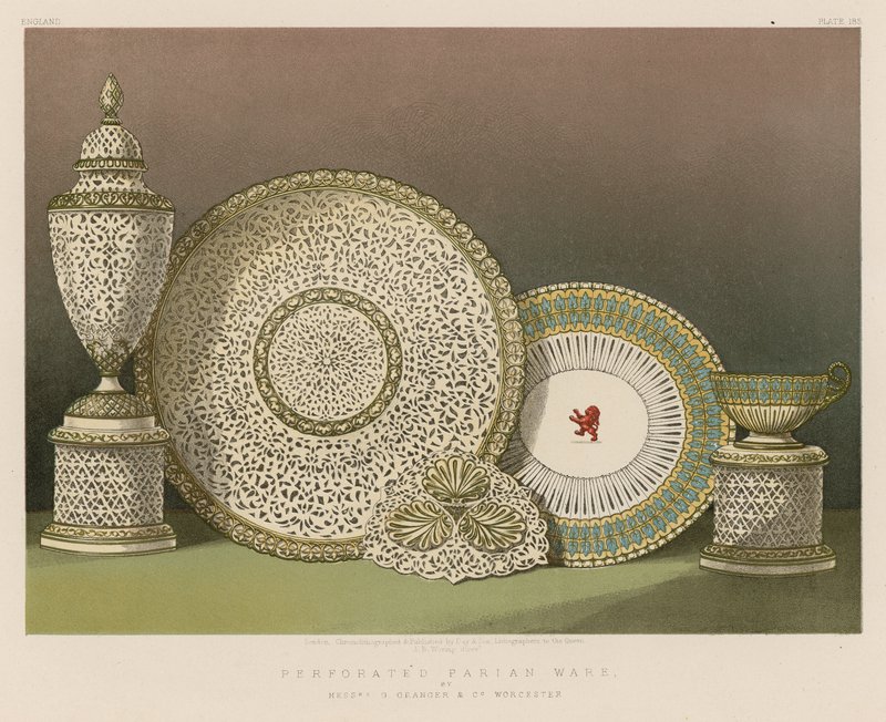 Perforeret Parian Ware af herrerne G Granger og Co, Worcester af English School