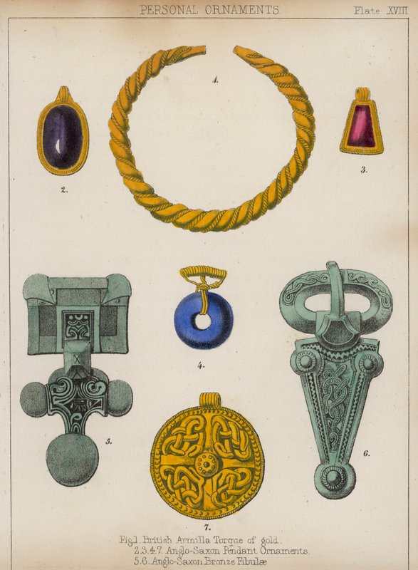Personlige ornamenter (farve litho) af English School