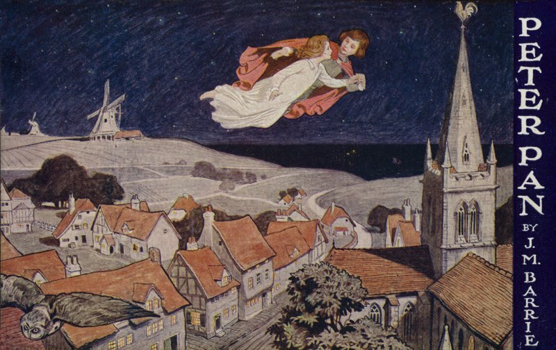 Peter Pan, af J M Barrie (farvelitografi) af English School