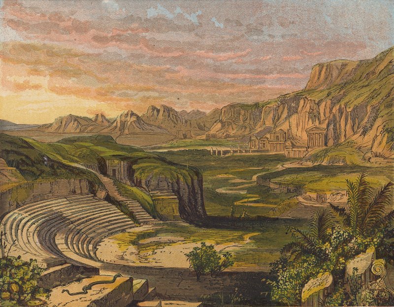 Petra, Jordan (farvelitografi) af English School