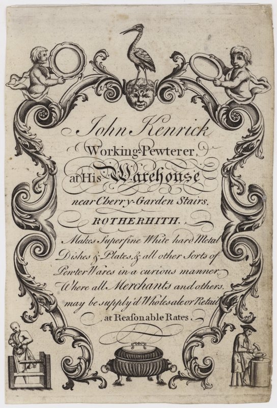 Pewterer, John Kenrick, byttekort af English School