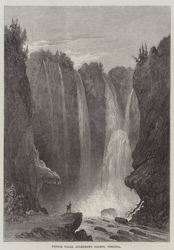 Peyton Falls, Alleghany County, Virginia (gravering) af English School
