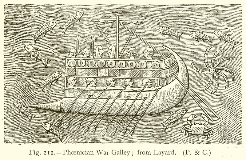 Fønikisk krigsgalley; fra Layard af English School