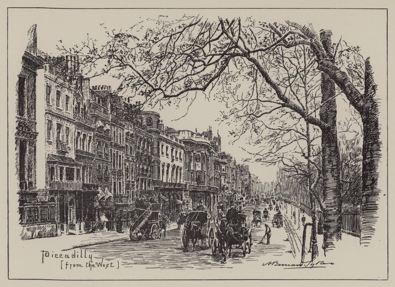 Piccadilly, fra Vesten (gravering) af English School