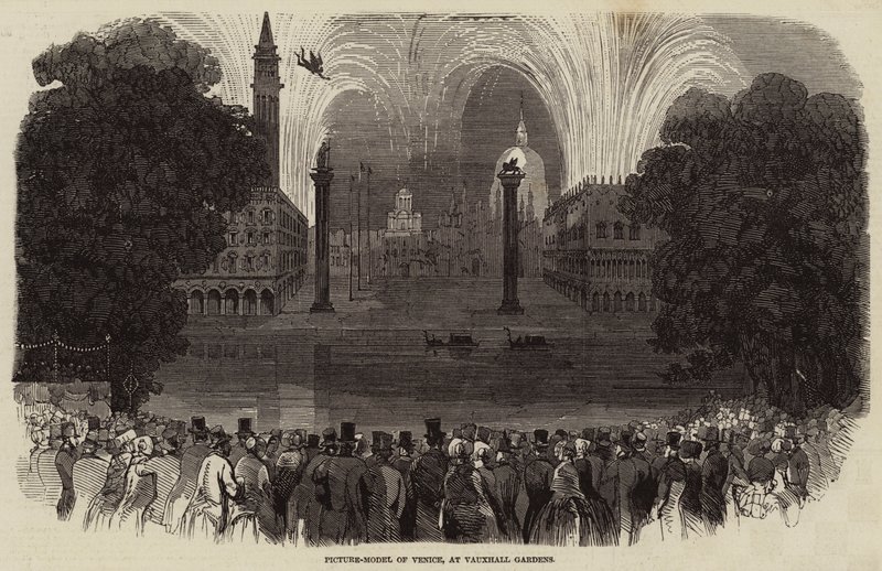 Billedmodel af Venedig, ved Vauxhall Gardens (gravering) af English School