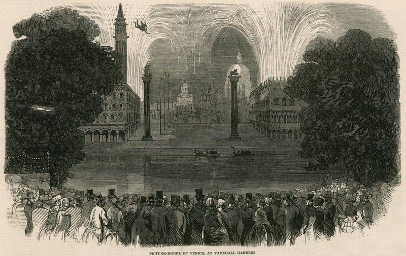 Billedmodel af Venedig ved Vauxhall Gardens, London af English School