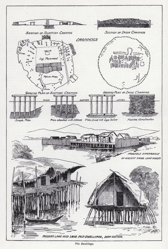 Pæleboliger (litho) af English School