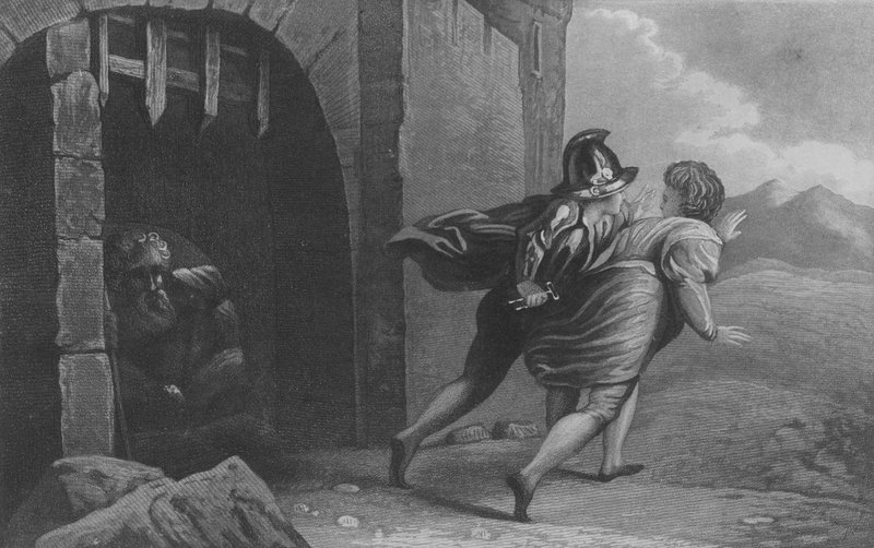 Pilgrimme på flugt fra Doubting Castle (kobberstik) af English School