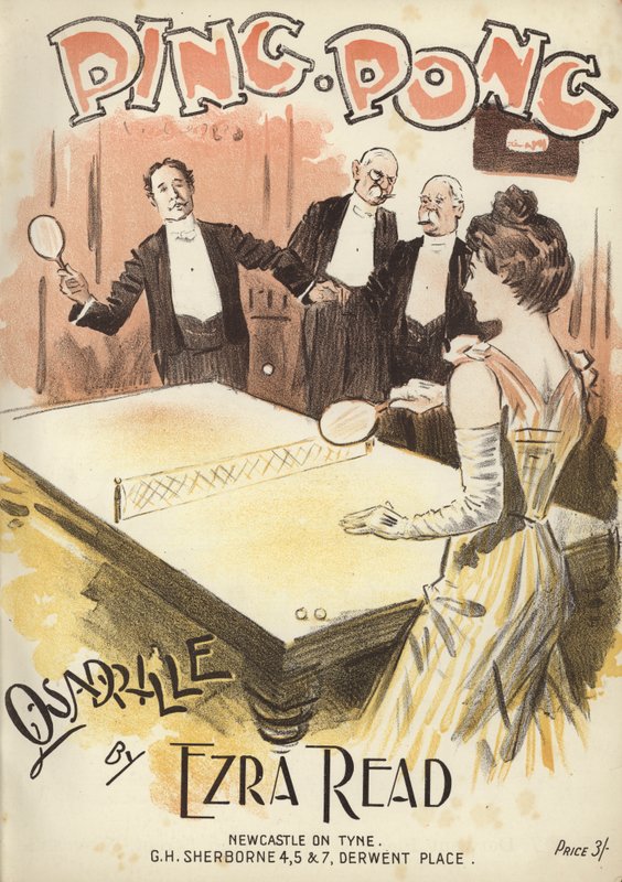 Ping Pong, kvadrille af Ezra Read (farve litho) af English School