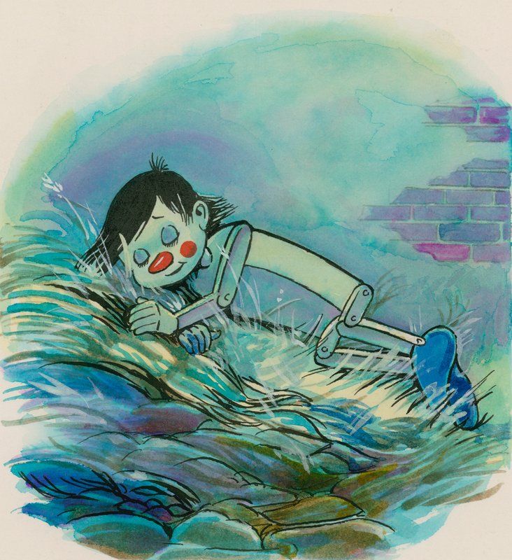 Pinocchio (gouache på papir) af English School