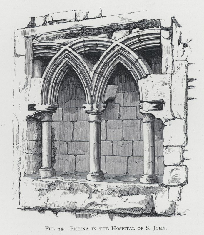Piscina i Hospital of S John (gravering) af English School