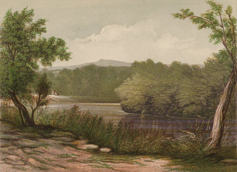 Steder nævnt i Bibelen: Jordanfloden (chromolitho) af English School