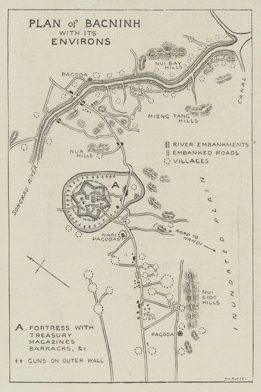 Plan over Bacninh med dets omgivelser (gravering) af English School