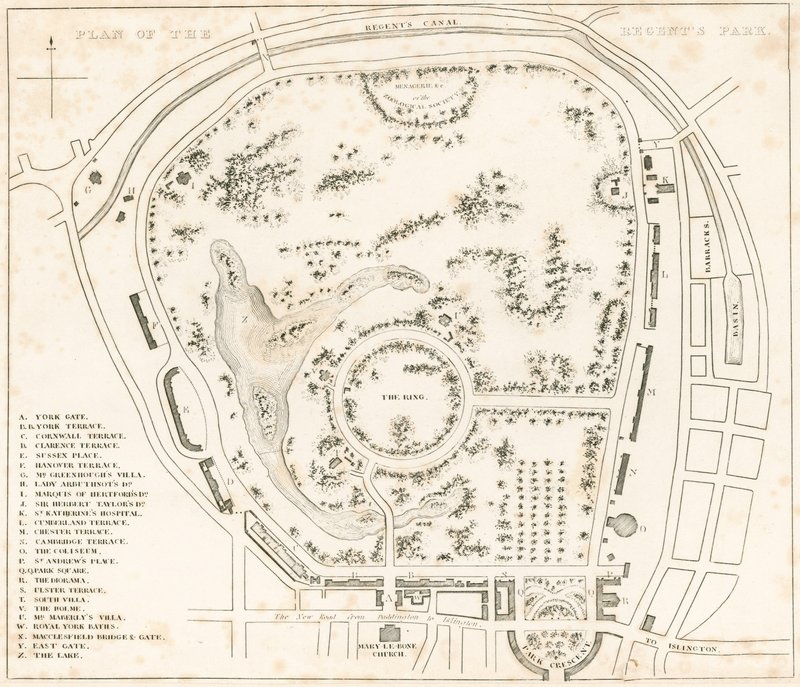 Plan for Regents Park, London af English School
