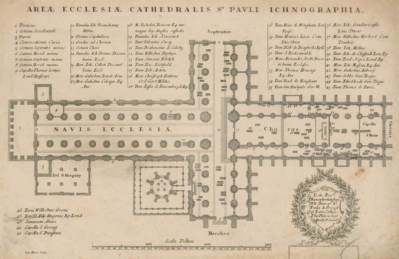 Plan over St Pauls Cathedral, London af English School