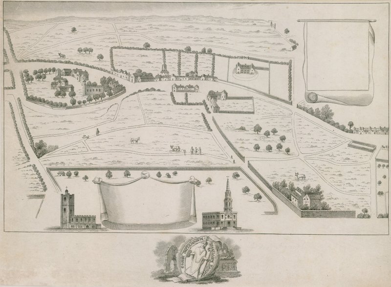 Plan over nordvestlige forstæder til London omkring St Giles in the Fields af English School