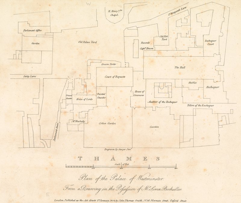 Plan over Palace of Westminster, London af English School