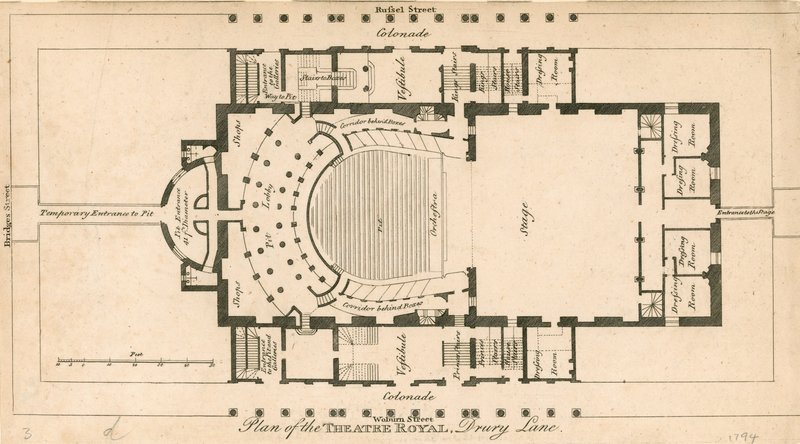 Plan over Theatre Royal, Drury Lane, London af English School