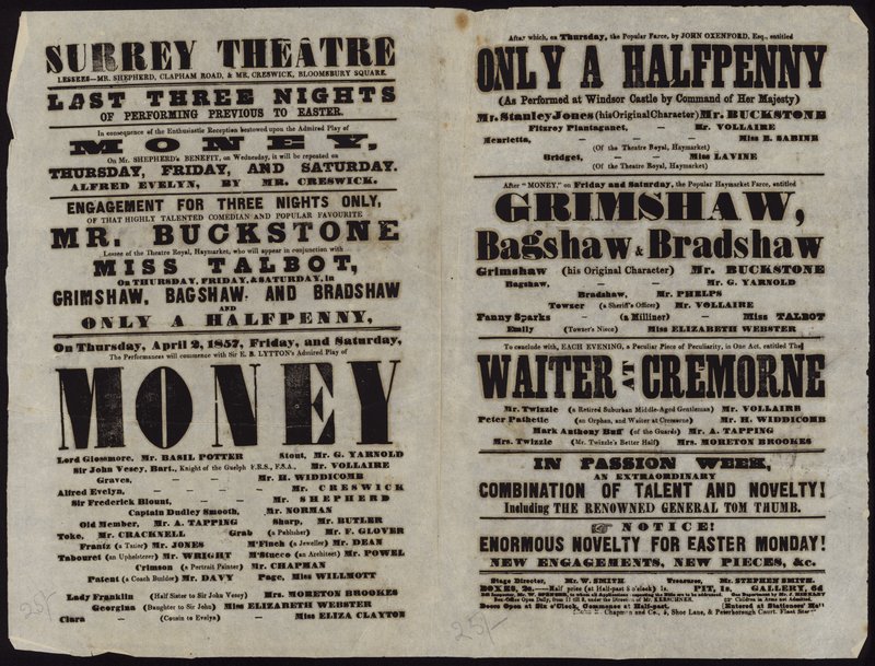 Playbill udgivet af Surrey Theatre af English School