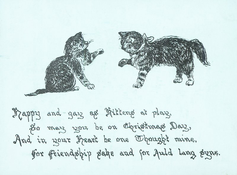 Legefulde killinger, julekort af English School
