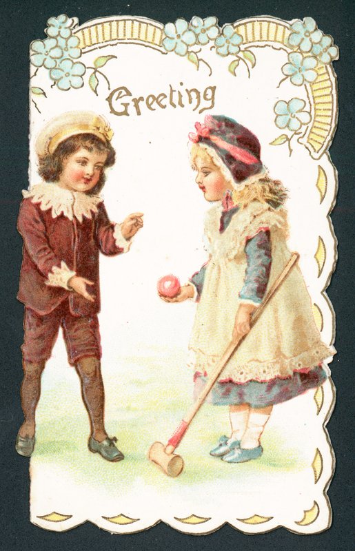 Spiller kroket, julekort af English School