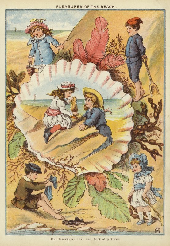 Fornøjelser ved stranden (chromolitho) af English School