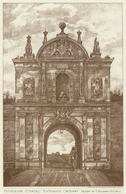 Plymouth Citadel, Entrance Gateway (litho) af English School