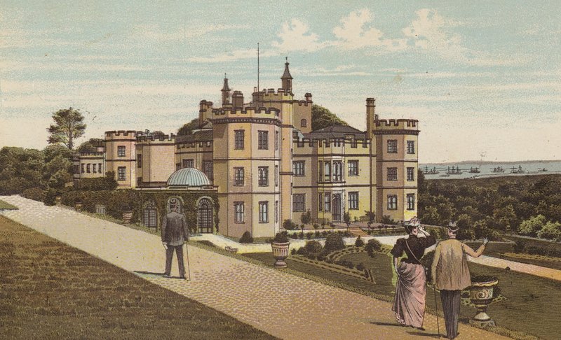 Plymouth: Mount Edgcumbe House (farve litho) af English School