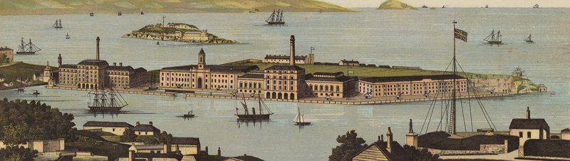 Plymouth: The Royal William Victualing Yard (farve litho) af English School