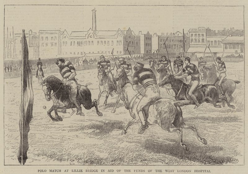 Polo Match på Lillie Bridge til støtte for fondene på West London Hospital (gravering) af English School