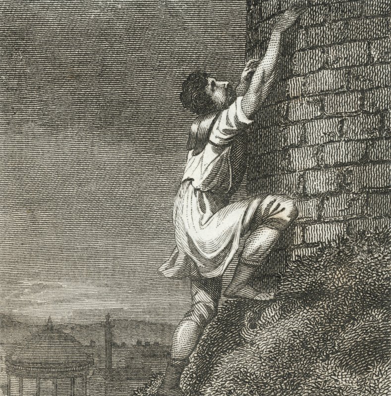 Pontius Comminius klatrer op til citadellet (stik) af English School
