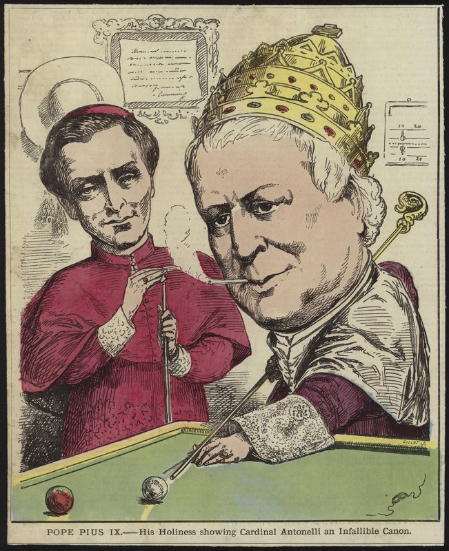 Pave Pius IX - Hans Hellighed viser kardinal Antonelli en ufejlbarlig kanon af English School