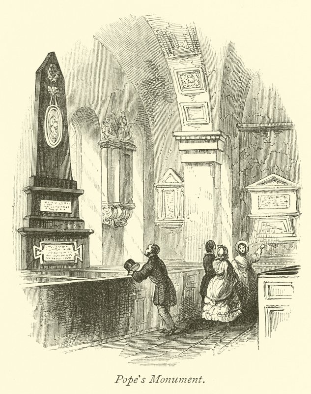 Popes Monument  af English School