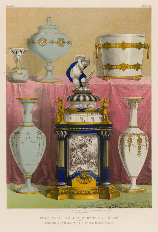 Porcelænsur og dekorativt glas af English School