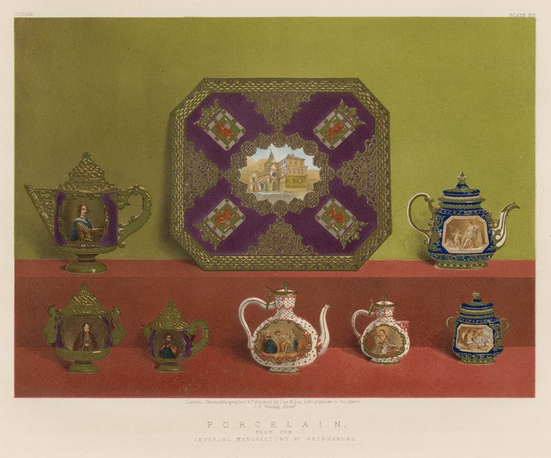 Porcelæn fra The Imperial Manufactory, St. Petersborg af English School
