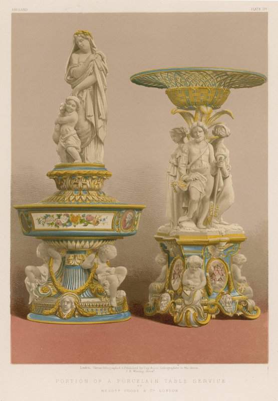 Del af en porcelænsbordservice af Mrs Goode og Co, London af English School