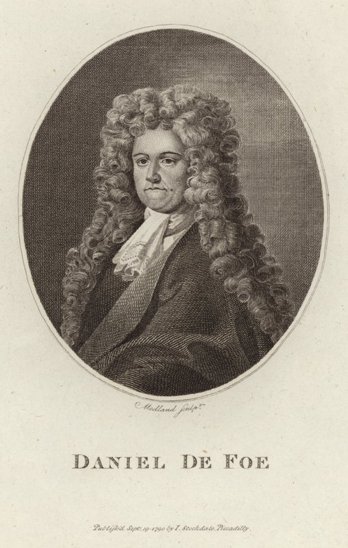 Portræt af Daniel Defoe af English School