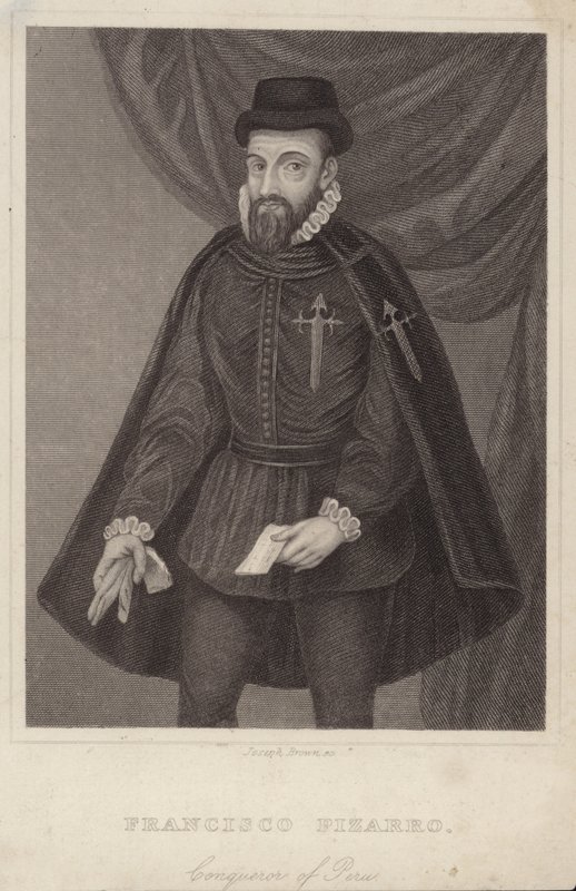 Portræt af Francisco Pizarro af English School