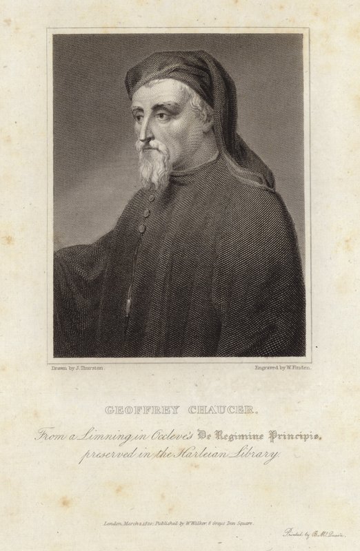 Portræt af Geoffrey Chaucer af English School