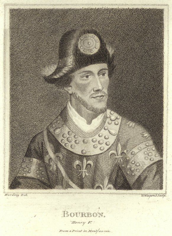 Portræt af Henry V, House of Bourbon af English School