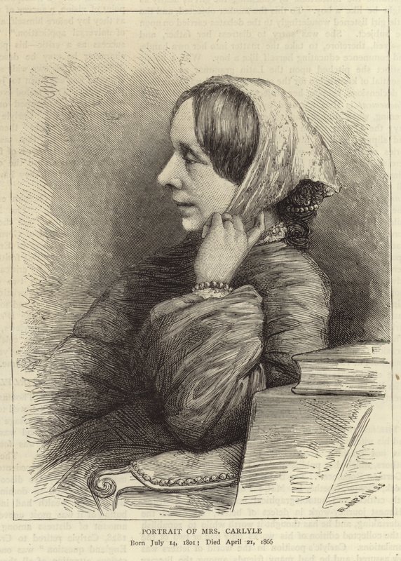 Portræt af Jane Welsh, hustru til Thomas Carlyle af English School