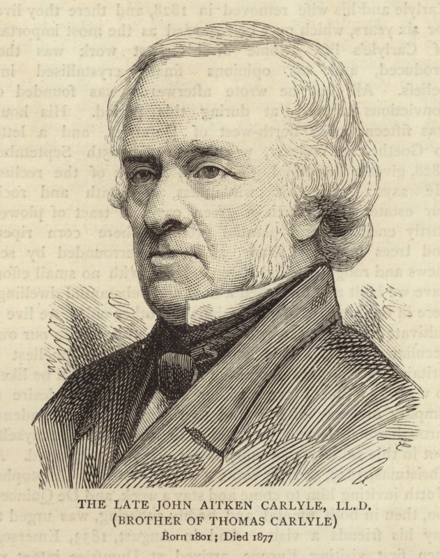 Portræt af John Aitken Carlyle, bror til Thomas Carlyle af English School