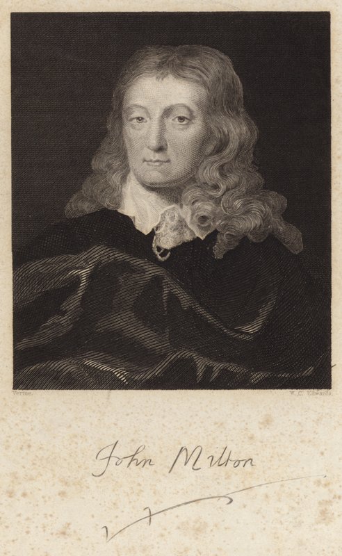 Portræt af John Milton af English School