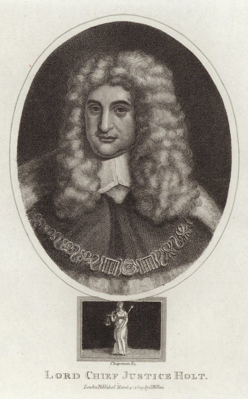 Portræt af Lord Chief Justice Holt af English School