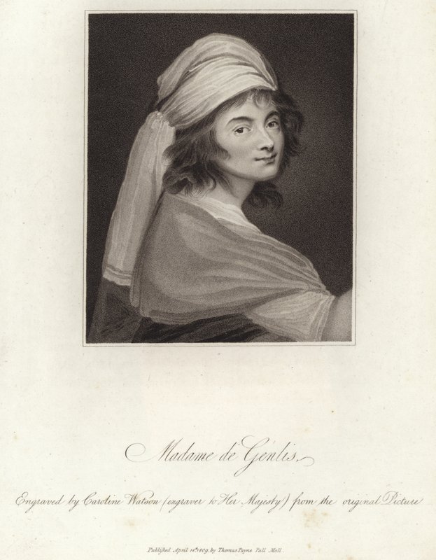 Portræt af Madame de Genlis af English School