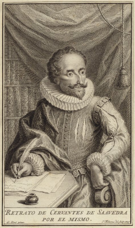 Portræt af Miguel de Cervantes af English School