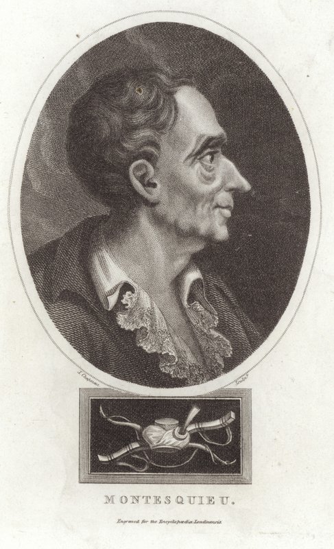 Portræt af Montesquieu af English School