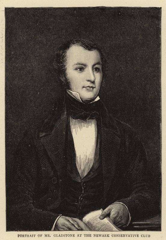 Portræt af Mr Gladstone i Newark Conservative Club af English School