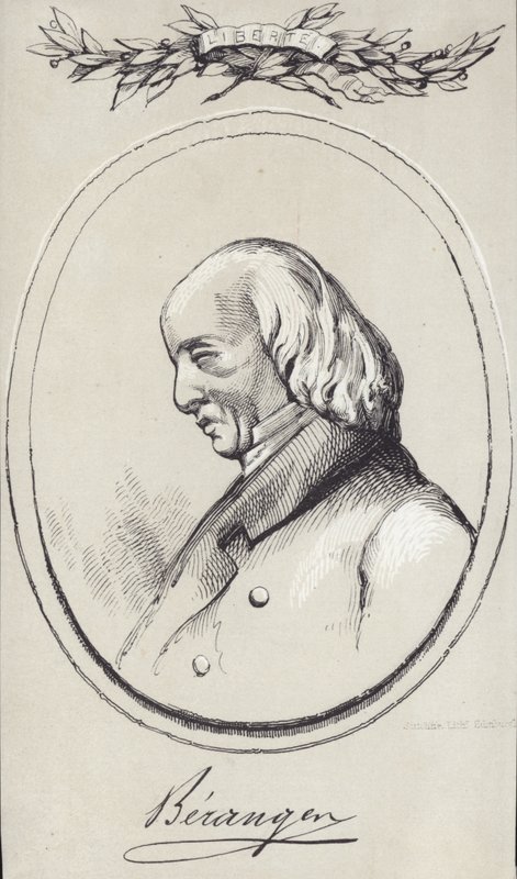 Portræt af Pierre-Jean de Beranger af English School